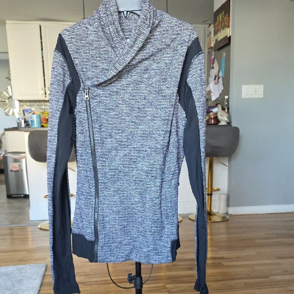 lululemon athletica Grey Heather and Black Athletic Zip Jacket